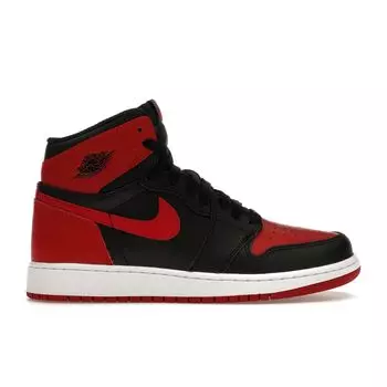 Детские кроссовки Air Jordan 1 Retro High OG GS Banned 2016 Black Varsity-Red-White 575441-001
