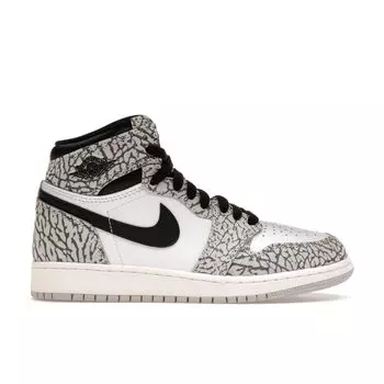 Детские кроссовки Air Jordan 1 Retro High OG GS White Cement Grey Tech-Grey Muslin FD1437-052 36.5