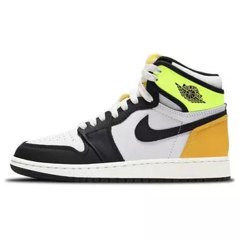 Детские кроссовки Air Jordan 1 Retro High OG GS Volt Gold White University-Gold Black 575441-118 36.5
