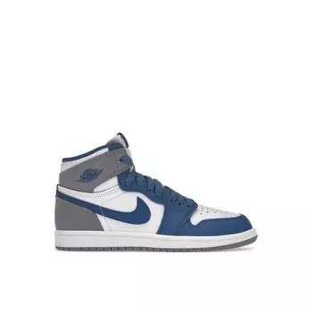 Детские кроссовки Air Jordan 1 Retro High OG PS True Blue Белый цементно-серый FD1412-410 31.5