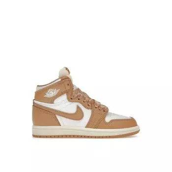 Детские кроссовки Air Jordan 1 Retro High OG PS Praline Tan White Sail FN6621-201 28