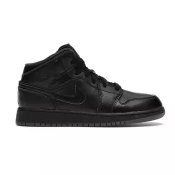 Детские кроссовки Air Jordan 1 Retro Mid GS Black Dark Grey Black-Dark-Grey 554725-021