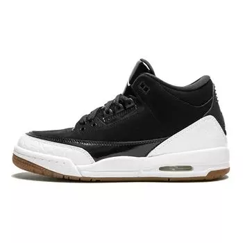 Детские кроссовки Air Jordan 3 Retro GS Black White White-Gum-Medium-Brown 441140-022