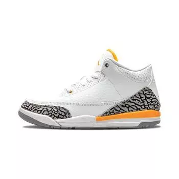 Детские кроссовки Air Jordan 3 Retro PS Laser Orange White Cement-Grey Black 441141-108