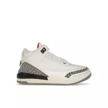 Детские кроссовки Air Jordan 3 Retro PS White Cement Reimagined Summit-White Fire-Red Black DM0966-100 29.5