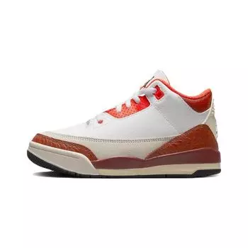 Детские кроссовки Air Jordan 3 Retro PS Mars Stone White Black Team-Orange DV7027-108 29.5