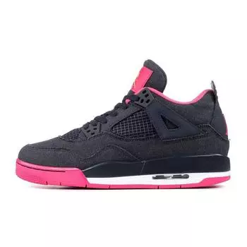 Детские кроссовки Air Jordan 4 Retro GG Denim Blue Dark-Obsidian Vivid-Pink 487724-408