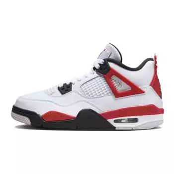 Детские кроссовки Air Jordan 4 Retro GS Red Cement White Fire-Red Black 408452-161 36