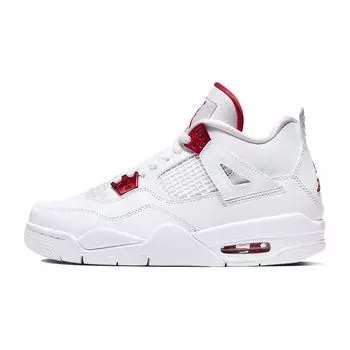 Детские кроссовки Air Jordan 4 Retro GS Red Metallic White University-Red Metallic-Silver 408452-112