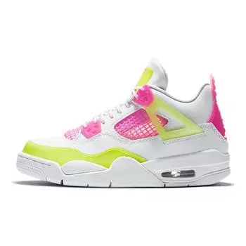 Детские кроссовки Air Jordan 4 Retro GS Lemon Venom White Pink-Blast CV7808-100