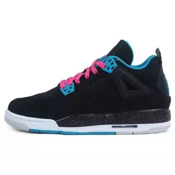 Детские кроссовки Air Jordan 4 Retro GS Black Vivid Pink Vivid-Pink Dynamic-Blue White 487724-019
