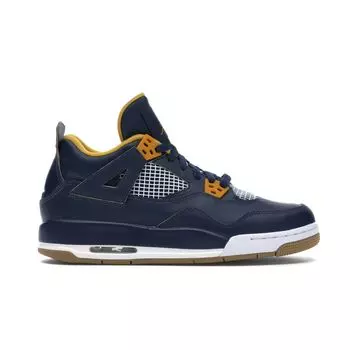 Детские кроссовки Air Jordan 4 Retro GS Dunk From Upper Blue Midnight-Navy Varsity-Maize 408452-425
