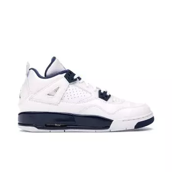 Детские кроссовки Air Jordan 4 Retro LS GS Columbia White Midnight-Navy Legend-Blue 408452-107