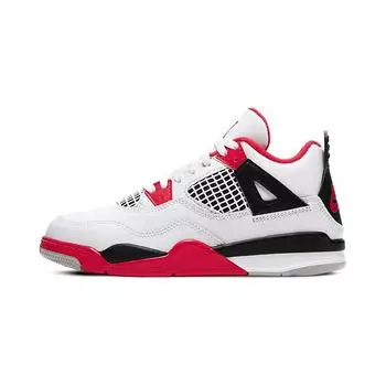 Детские кроссовки Air Jordan 4 Retro OG PS Fire Red 2020 White Black Tech-Grey BQ7669-160
