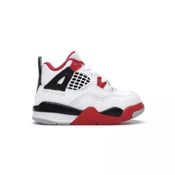 Детские кроссовки Air Jordan 4 Retro OG TD Fire Red 2020 White Black Tech-Grey BQ7670-160