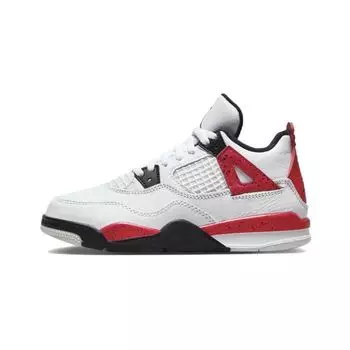 Детские кроссовки Air Jordan 4 Retro PS Red Cement White Fire-Red Black BQ7669-161 28