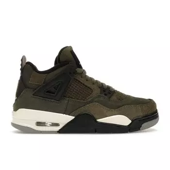 Детские кроссовки Air Jordan 4 Retro SE Craft GS Olive зеленые средне-оливковые бледно-ванильные FB9928-200 35.5