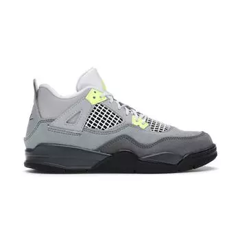 Детские кроссовки Air Jordan 4 Retro SE PS Neon 95 Серый Cool-Grey Volt CT5344-007