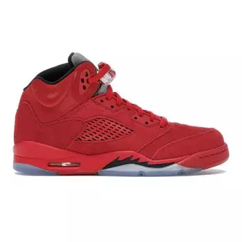 Детские кроссовки Air Jordan 5 Retro BG Red Suede University-Red Black-University-Red 440888-602