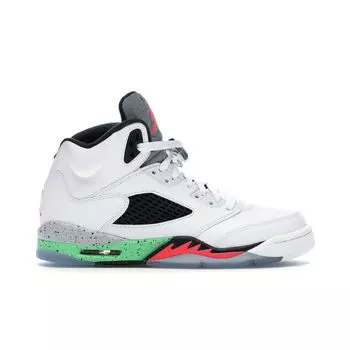 Детские кроссовки Air Jordan 5 Retro BG Pro Stars White Infrared-23 Light-Poison-Green 440888-115
