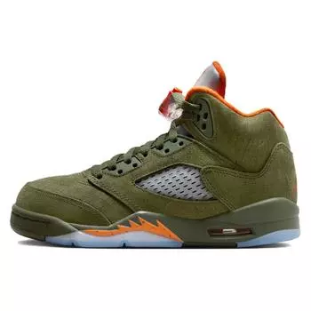 Детские кроссовки Air Jordan 5 Retro GS Olive 2024 Green Army-Oliv Solar-Orange 440888-308 36.5
