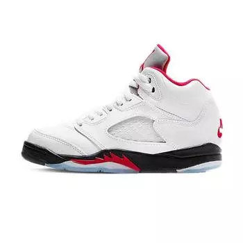 Детские кроссовки Air Jordan 5 Retro PS Fire Red 2020 White True-White Black 440889-102