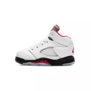 Детские кроссовки Air Jordan 5 Retro TD Fire Red 2020 White True-White Black 440890-102