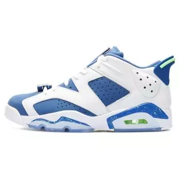 Детские кроссовки Air Jordan 6 Low BG Ghost Green Blue White Ghost-Green-Insgn-Blue 768881-106