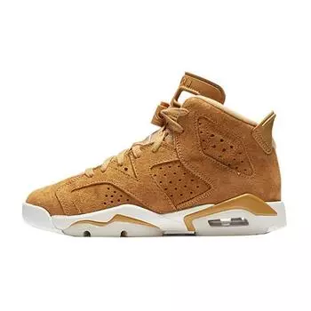 Детские кроссовки Air Jordan 6 Retro GS Wheat Tan Golden-Harvest Golden-Harvest-Sail 384665-705
