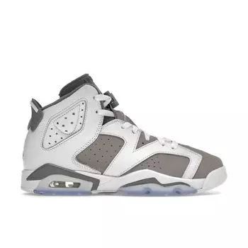 Детские кроссовки Air Jordan 6 Retro GS Cool Grey Белые Средне-Серые 384665-100 36