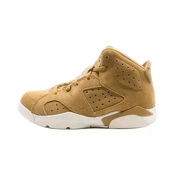Детские кроссовки Air Jordan 6 Retro PS Wheat Tan Golden-Harvest Sail 384666-705