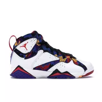 Детские кроссовки Air Jordan 7 Retro GS Sweater Белый Черный Bright-Concord 304774-142