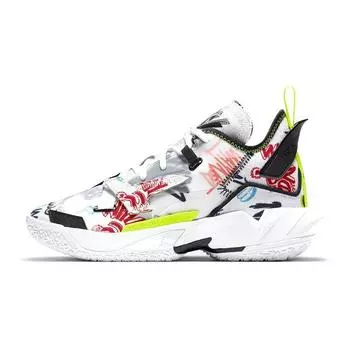 Детские кроссовки Air JordanWhy Not Zer0.4 GS Graffiti White Photon-Dust Volt DD9659-007 36