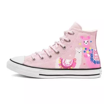 Детские кроссовки Converse Chuck Taylor All Star High GS Playful Llama Pink Cherry-Blossom White 665865C