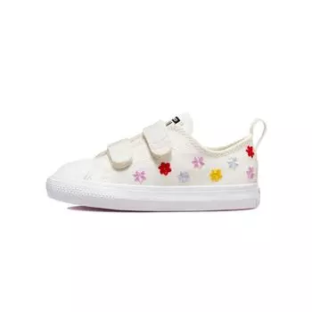 Детские кроссовки Converse Chuck Taylor All Star Easy-On Low TD с цветочной вышивкой, белый винтаж-белый A02213C 26
