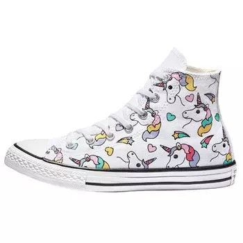 Детские кроссовки Converse Chuck Taylor All Star Hi GS Unicorn Белый Черный Клубничный Джем 663994C
