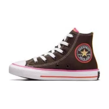 Детские кроссовки Converse Willy Wonka x Chuck Taylor All Star High PS Chocolate Drip Коричневые бархатно-коричневые мульти A08155C
