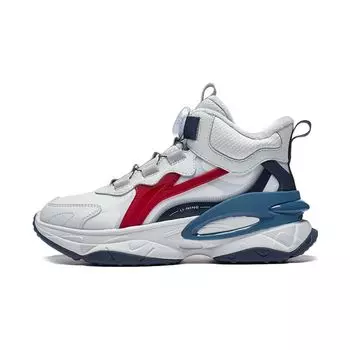Детские кроссовки Li Ning Firefly 2.0, удобные повседневные нескользящие амортизирующие кроссовки средней высоты, детские кроссовки светло-серые YKCT146-23 31
