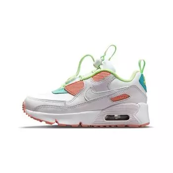 Детские кроссовки Nike Air Max 90 Toggle PS White Crimson Bliss светло-фиолетовый металлик-платиновый CV0064-102 28