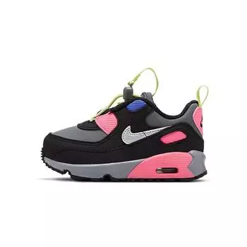 Детские кроссовки Nike Air Max 90 Toggle TD Smoke Grey Sunset Pulse черный металлик-серебристый CV0065-004 23.5