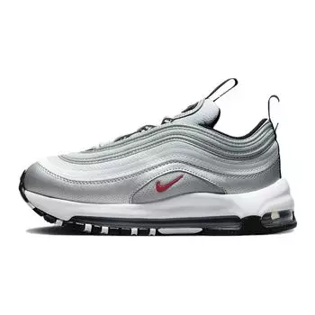 Детские кроссовки Nike Air Max 97 PS Silver Bullet 2023 металлик-серебристый университетский красный белый FB2963-001 28