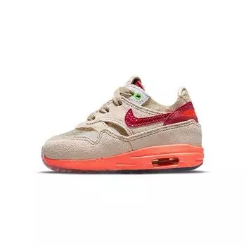 Детские кроссовки Nike CLOT x Air Max 1 TD Kiss of Death 2021 Tan Net Deep-Red DH2492-100 27