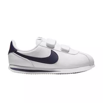 Детские кроссовки Nike Cortez Basic SL PSV White Neutral Indigo Habanero-Red Metal-Silver 904767-106