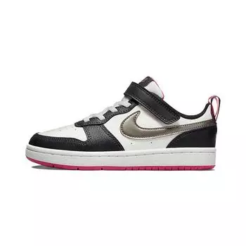 Детские кроссовки Nike Court Borough Low 2 SE PS White Pink Prime Metallic Pewter Summit-White Off-Noir DJ0041-100 28