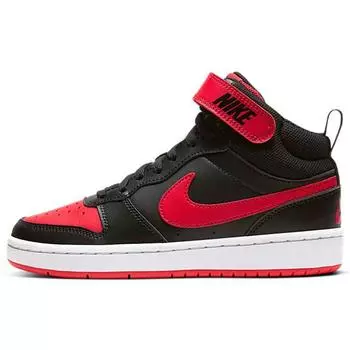 Детские кроссовки Nike Court Borough Mid 2 GS Bred Black White University-Red CD7782-003