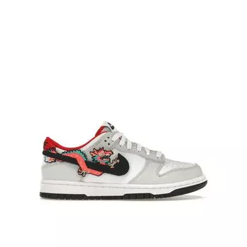 Детские кроссовки Nike Dunk Low GS Year of the Dragon серо-белый университетский красный FZ5528-101 36