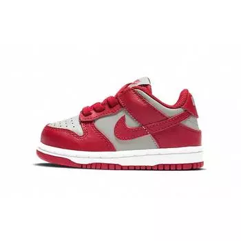 Детские кроссовки Nike Dunk Low TD UNLV красные, средне-серые, университетско-красные CW1589-002 19.5