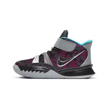 Детские кроссовки Nike Kyrie 7 PS Pixel Camo Черный Светло-Дымчато-Серый Синий-Fury CT4087-008 28