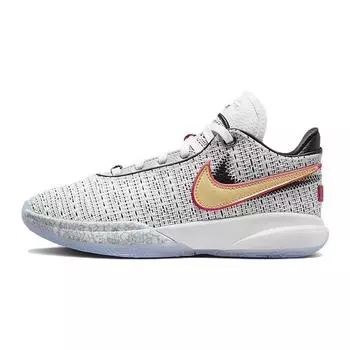 Детские кроссовки Nike LeBron 20 GS The Debut Белый металлик-Золотой Черный DQ8651-100 36