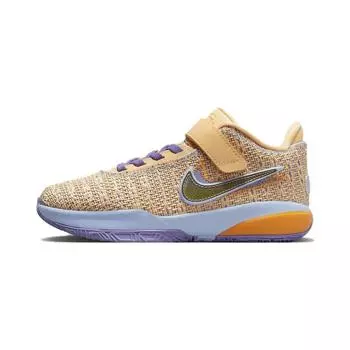 Детские кроссовки Nike LeBron 20 PS Summer Vibes Orange Celestial-Gold Cobalt-Bliss DQ8648-200 28